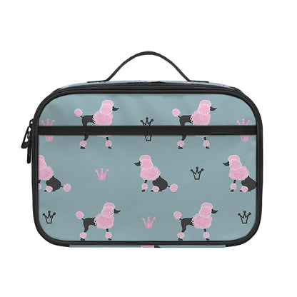 Poodle And Crown Pattern Print Portable Lunch Bag
