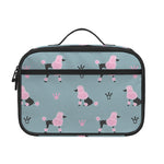 Poodle And Crown Pattern Print Portable Lunch Bag