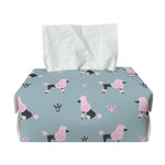 Poodle And Crown Pattern Print Rectangle Tissue Box Cover
