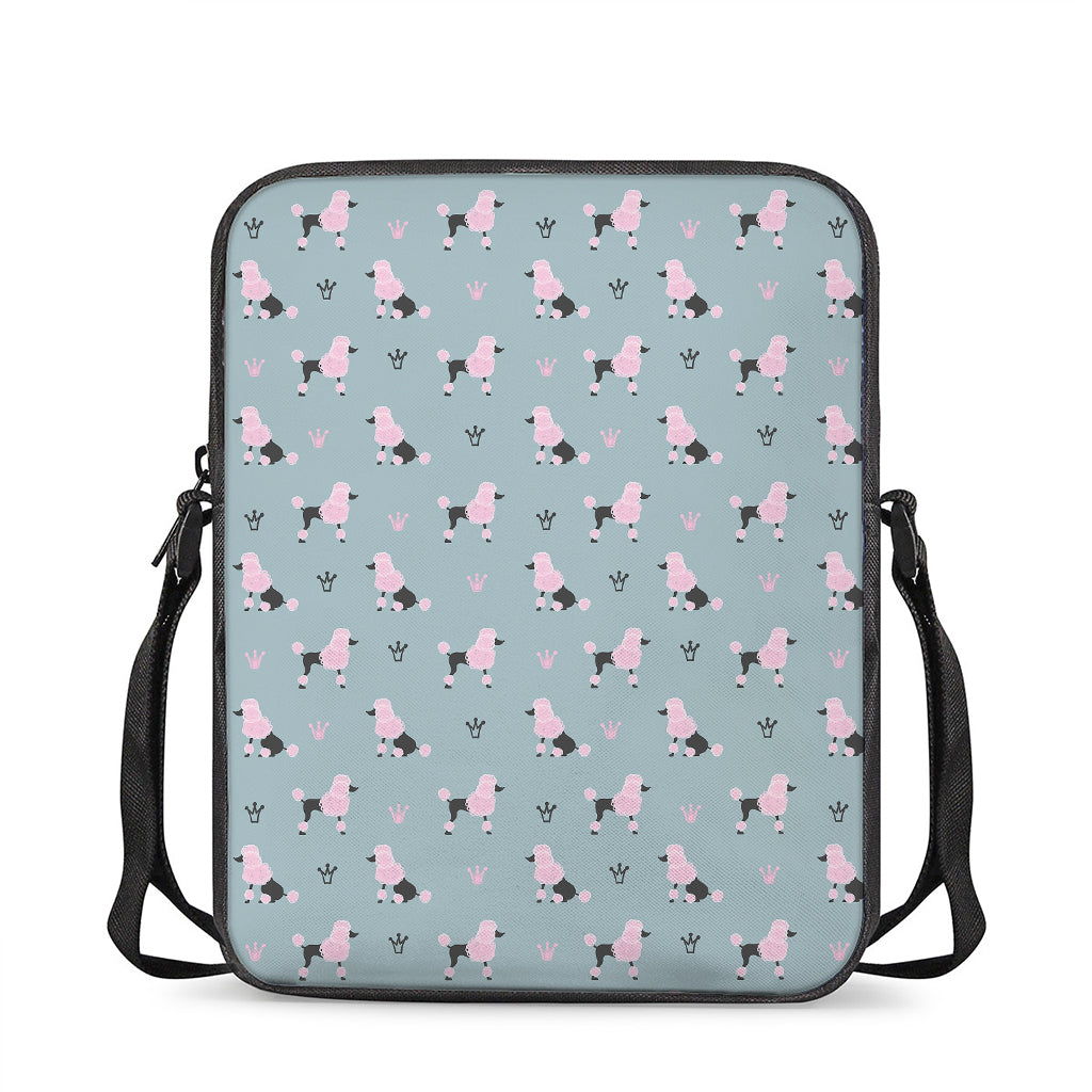 Poodle And Crown Pattern Print Rectangular Crossbody Bag