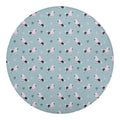 Poodle And Crown Pattern Print Round Blanket