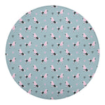 Poodle And Crown Pattern Print Round Blanket