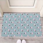 Poodle And Crown Pattern Print Rubber Doormat