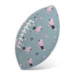 Poodle And Crown Pattern Print Rugby Ball