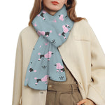 Poodle And Crown Pattern Print Scarf
