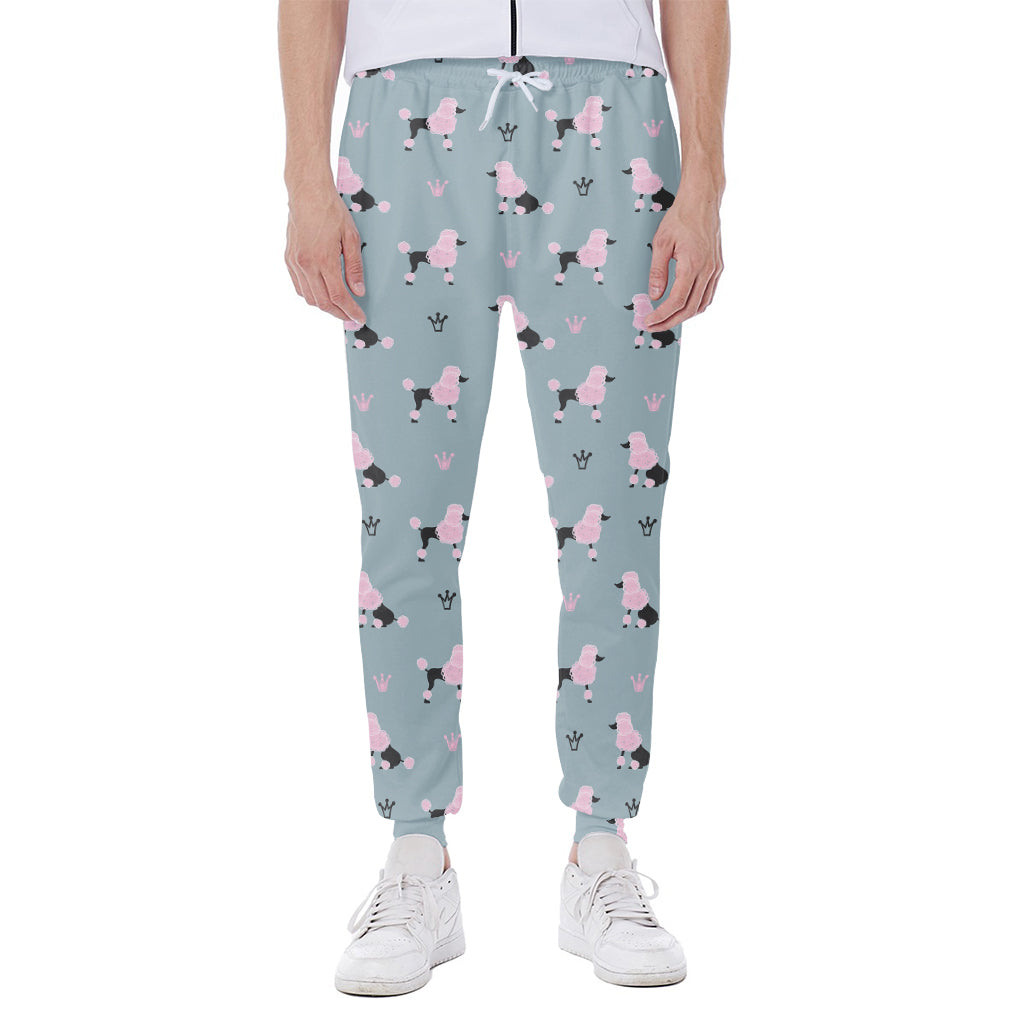 Poodle And Crown Pattern Print Scuba Joggers