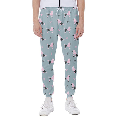 Poodle And Crown Pattern Print Scuba Joggers