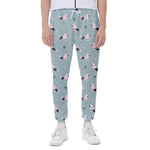 Poodle And Crown Pattern Print Scuba Joggers