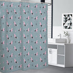Poodle And Crown Pattern Print Shower Curtain