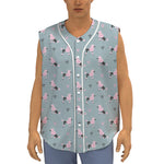 Poodle And Crown Pattern Print Sleeveless Baseball Jersey