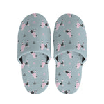 Poodle And Crown Pattern Print Slippers