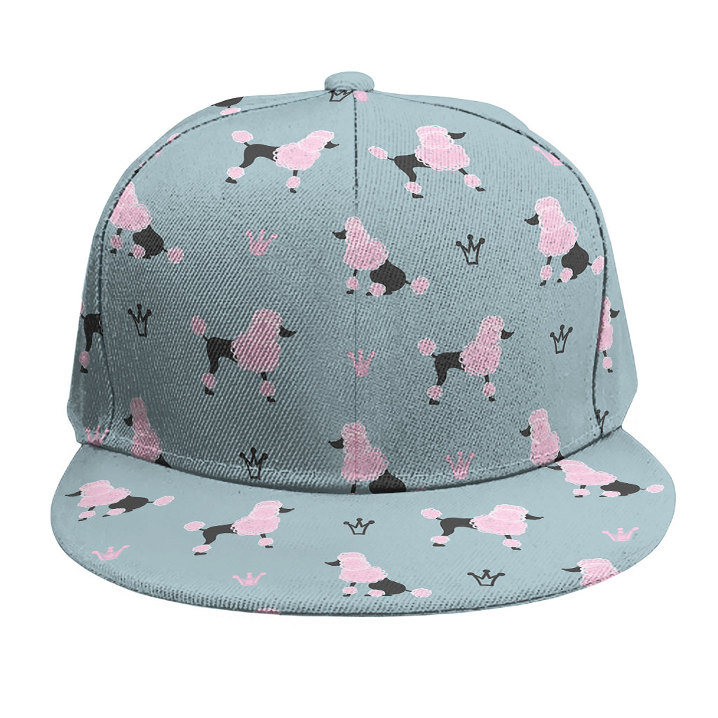 Poodle And Crown Pattern Print Snapback Cap