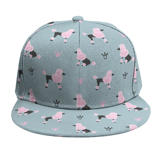 Poodle And Crown Pattern Print Snapback Cap
