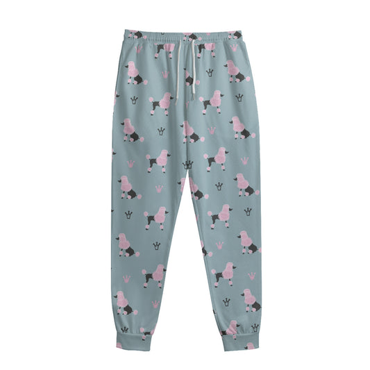 Poodle And Crown Pattern Print Sweatpants