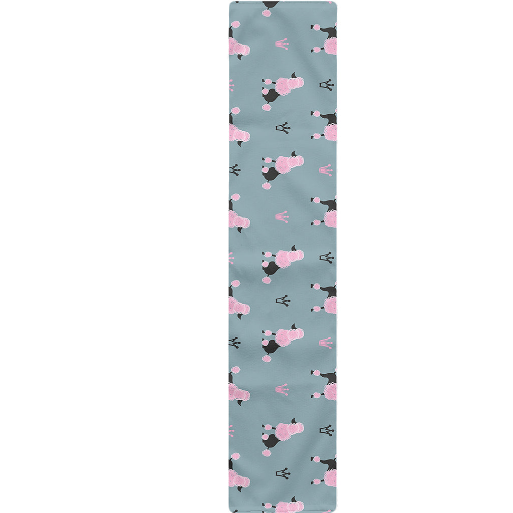 Poodle And Crown Pattern Print Table Runner