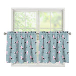 Poodle And Crown Pattern Print Tier Curtains