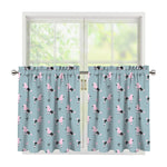 Poodle And Crown Pattern Print Tier Curtains