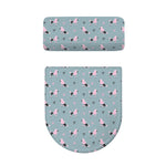Poodle And Crown Pattern Print Toilet Lid And Tank Cover Set
