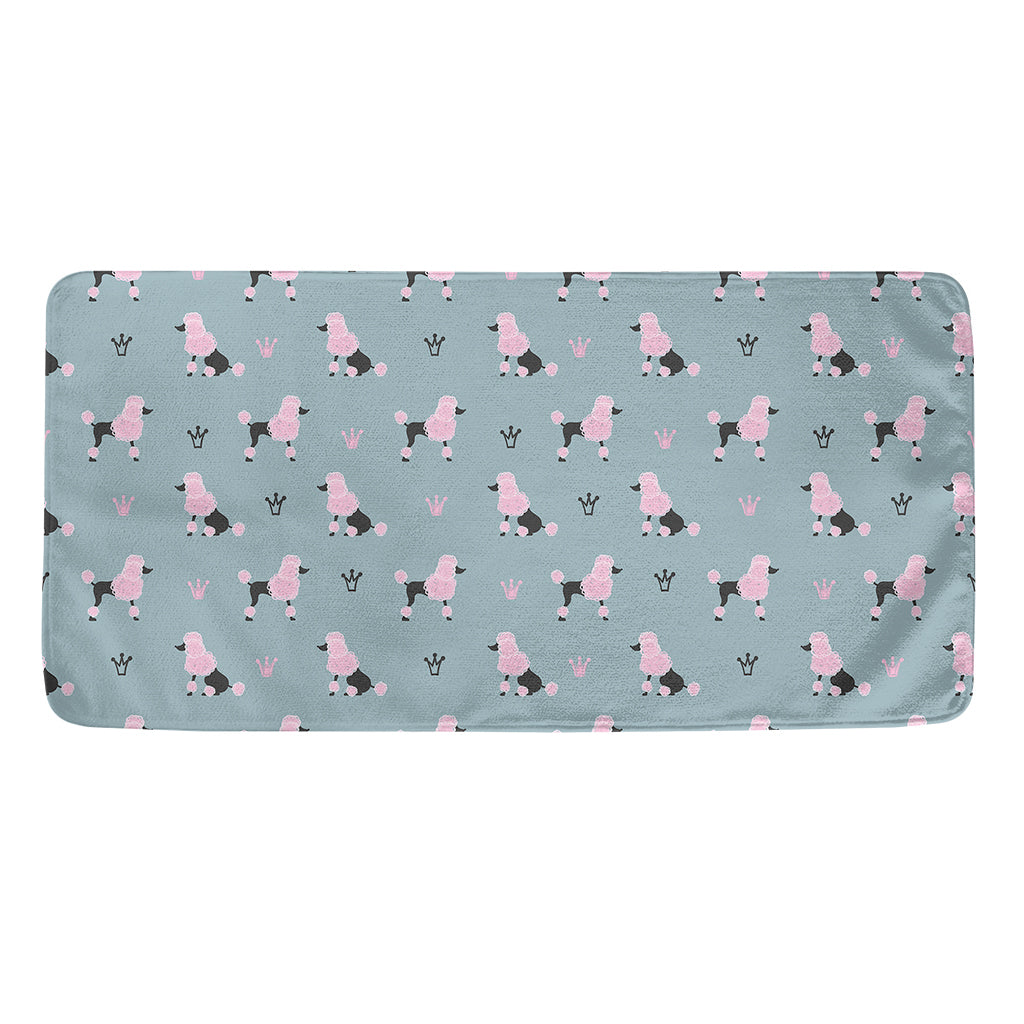 Poodle And Crown Pattern Print Towel