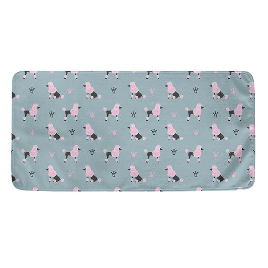 Poodle And Crown Pattern Print Towel