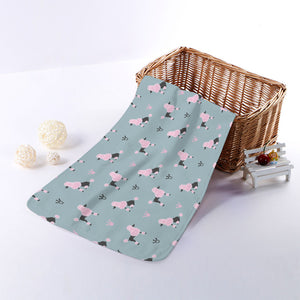 Poodle And Crown Pattern Print Towel