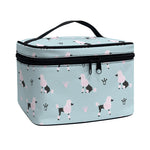 Poodle And Crown Pattern Print Travel Makeup Bag