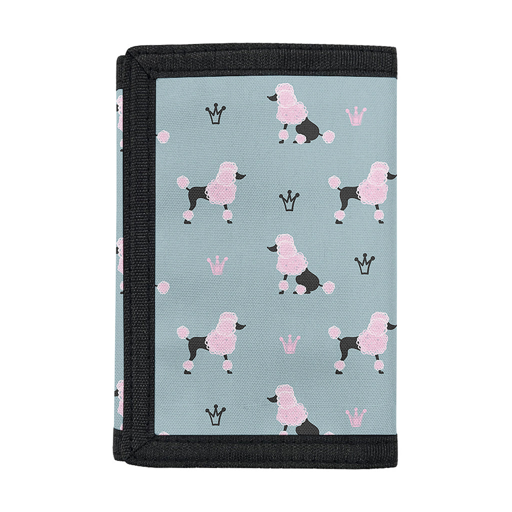 Poodle And Crown Pattern Print Trifold Wallet
