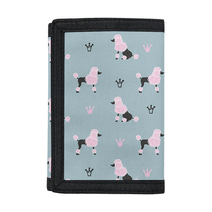 Poodle And Crown Pattern Print Trifold Wallet