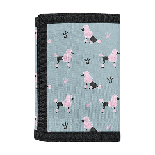 Poodle And Crown Pattern Print Trifold Wallet