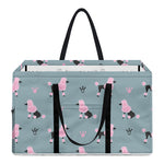 Poodle And Crown Pattern Print Utility Tote Bag