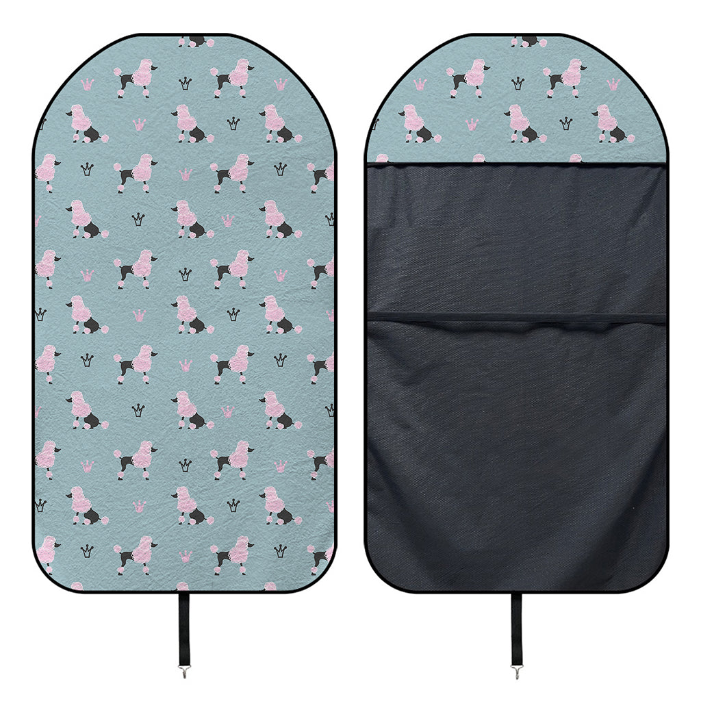 Poodle And Crown Pattern Print Waterproof Car Seat Cover