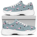 Poodle And Crown Pattern Print White Chunky Shoes