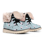Poodle And Crown Pattern Print Winter Boots