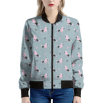 Poodle And Crown Pattern Print Women's Bomber Jacket