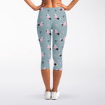 Poodle And Crown Pattern Print Women's Capri Leggings
