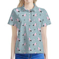 Poodle And Crown Pattern Print Women's Polo Shirt