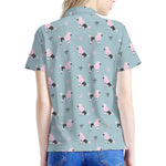 Poodle And Crown Pattern Print Women's Polo Shirt