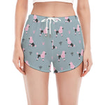 Poodle And Crown Pattern Print Women's Split Running Shorts