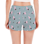 Poodle And Crown Pattern Print Women's Split Running Shorts