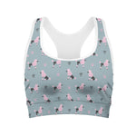 Poodle And Crown Pattern Print Women's Sports Bra