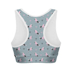 Poodle And Crown Pattern Print Women's Sports Bra