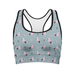Poodle And Crown Pattern Print Women's Sports Bra