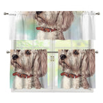 Poodle Portrait Print 3 Piece Kitchen Curtains