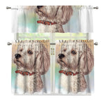 Poodle Portrait Print 3 Piece Kitchen Curtains