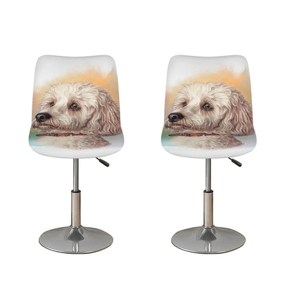 Poodle Portrait Print Bar Stool Covers