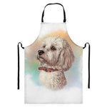 Poodle Portrait Print Bib Apron With Pocket