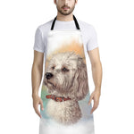 Poodle Portrait Print Bib Apron With Pocket