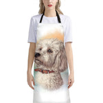Poodle Portrait Print Bib Apron With Pocket