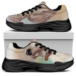 Poodle Portrait Print Black Chunky Shoes