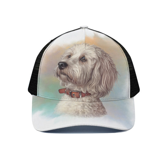 Poodle Portrait Print Black Mesh Trucker Cap